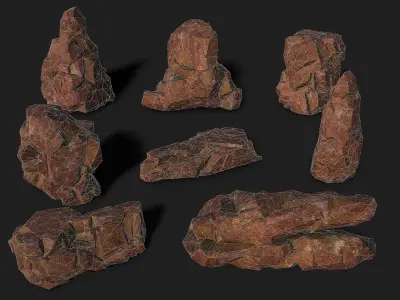 Mountain desert Rocks - 3D Models PBR Pack 03 Low-poly 3D model