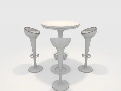 Bar Table And Chair 12 3D model