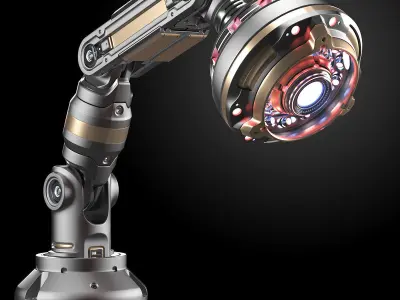 Sci-Fi Lamp Rigged 3D model