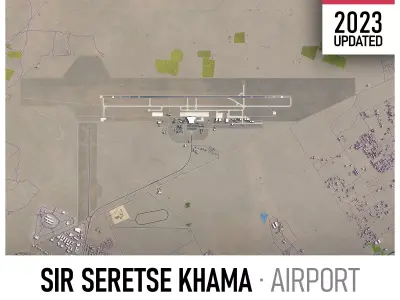 Gaborone - Sir Seretse Khama Airport Low-poly 3D model