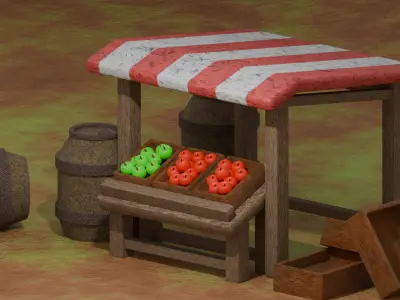 Medieval Apple Shop 3D model