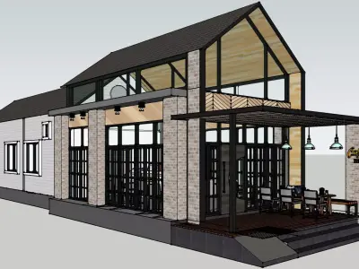 CAFE  AND  HOUSE 3D model