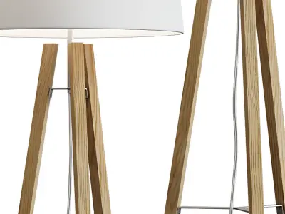 West Elm Tripod Wood Floor Lamp 3D model