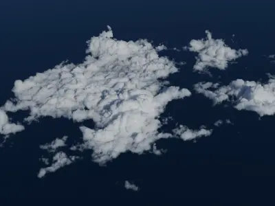 9 High-Quality 3D Cumulus Cloud VDBs 3D model