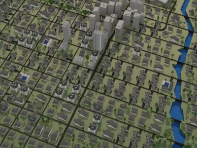 Phoenix Arizona - City Center Low-poly 3D model