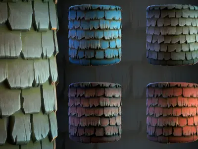 Roof tiles Stylized - VOL 03 -  SBsar - Maps Texture