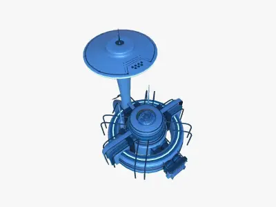 SciFi Facility D03 Blue - Sci Fi Exterior Design Low-poly 3D model