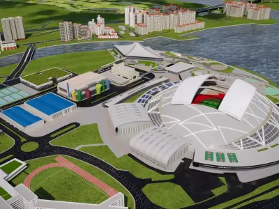 Singapore National Stadium 3D model