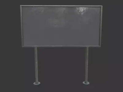 Minimalist Advertising Billboard - Clean 3D Prop Game-Ready Low-poly 3D model