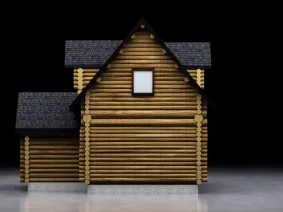 Log House - 3D Model - LowPoly Low-poly 3D model