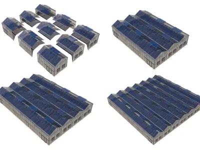 Greenhouse with two windows Low-poly 3D model