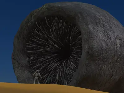 Sandworm From Dune Rigged Sci-fi Character Low-poly 3D model