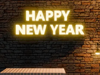 Happy New year  Low-poly 3D model