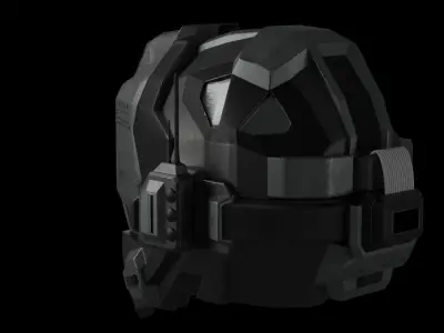 Sci-Fi helmet 3D model 6