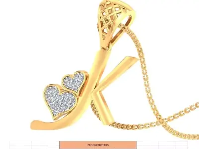 K Letter pendant 3D print model