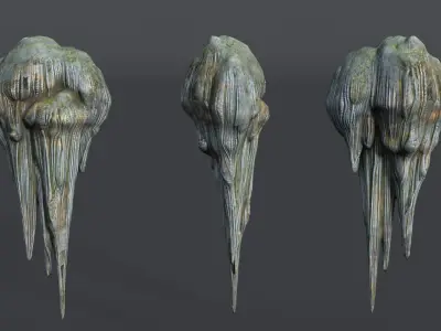 15 Cave Stalactites - 250222 Low-poly 3D model