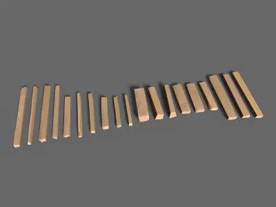 65 Lowpoly Wooden Game Assets - Stylized Low-poly 3D model