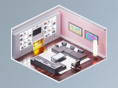 Room 22 Low-poly 3D model