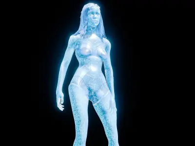 Artificially intelligent Character Low-poly 3D model