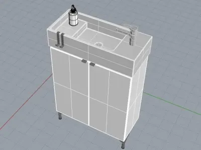 Compact Sink and Vanity 3D model