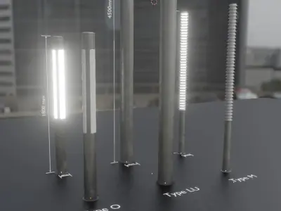 Outdoor Light Stele Type LU M O Gray Low-poly 3D model