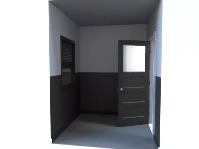 Office Simple Modular Structure Low-poly 3D model