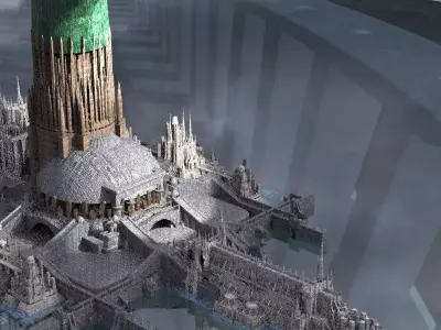 Noble Towers Architecture Kit bash 3D model