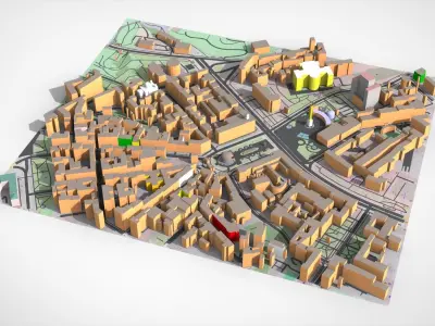 Cityscape Kyiv Ukraine fragment city 3D model
