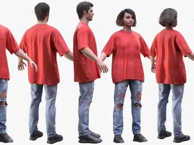  Casual Outfit 1 - MaleFemale MH UE5 Skeletons - Rigged 