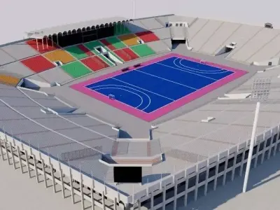 National Hockey Stadium Lahore - Pakistan Low-poly 3D model