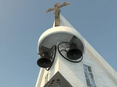 Modern church - exterior interior 3D model