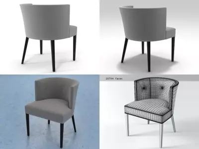 Eric set of four chairs with legs 3D model
