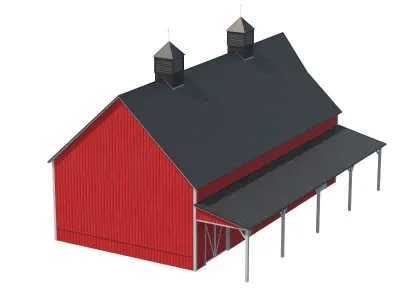 Red Barn Low-poly 3D model purchase