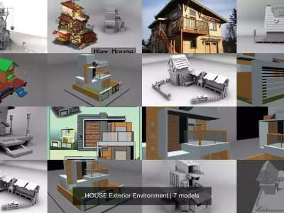 HOUSE Exterior Environment 3D Model Pack
