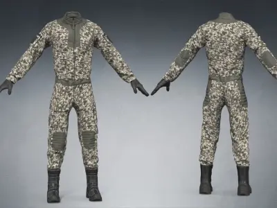 Sci-fi Uniform Overalls Low-poly 3D model