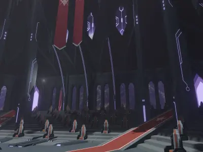 Sci-fi Congress Hall interior 3D model