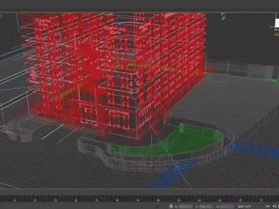 Architectural Building 3D Model Low-poly 3D model