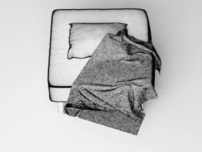 Black Ottoman - High Quality Furniture 3D model