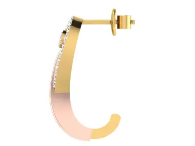 Yellow gold diamond earring-EZ BI-93 3D print model