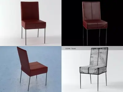 Face four different chairs 3D model