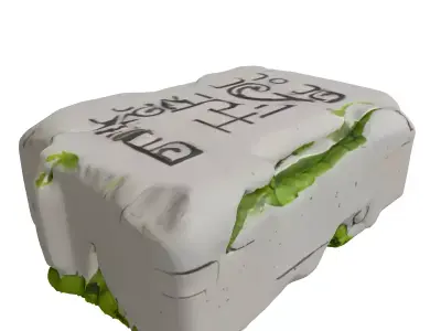 Ancient Engraved Stone Tablet with Moss Low-poly 3D model