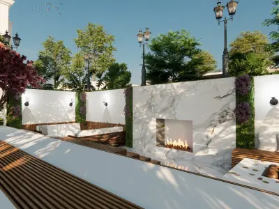 villa house with swimming pool 3D model buy