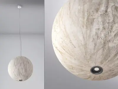 Moon pendant light with oval shape 3D model