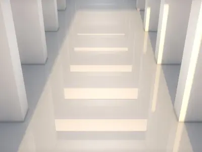 Sci Fi Tunnel Low-poly 3D model 5