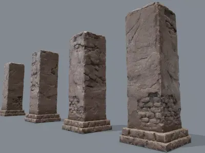 monument ruins Low-poly 3D model