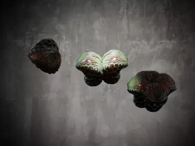 Alien Fungi Fruit Item Spooky PBR High Quality Plant Props Low-poly 3D model