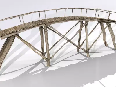 Bridge wooden Low-poly 3D model