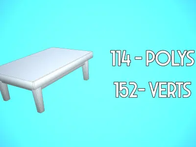 TABLE 02 FURNITURE CARTOON STYLIZED Low-poly 3D model