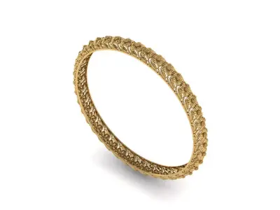 Flower Leaf Bangle Small 3D print model