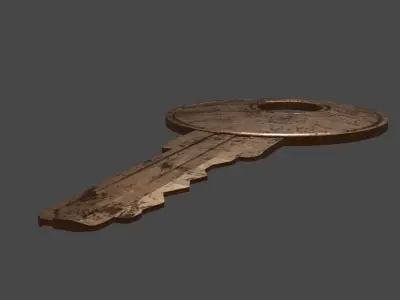 A key wooden 3D model